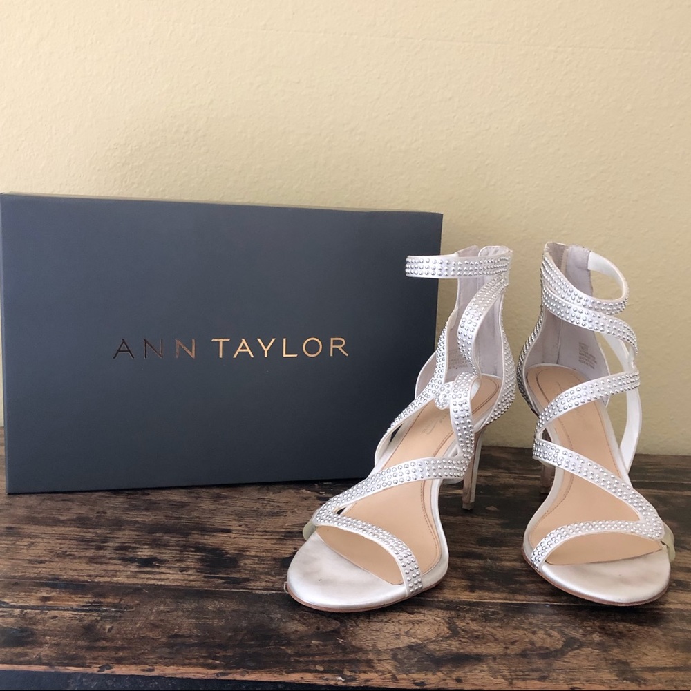 White Ann Taylor high heels